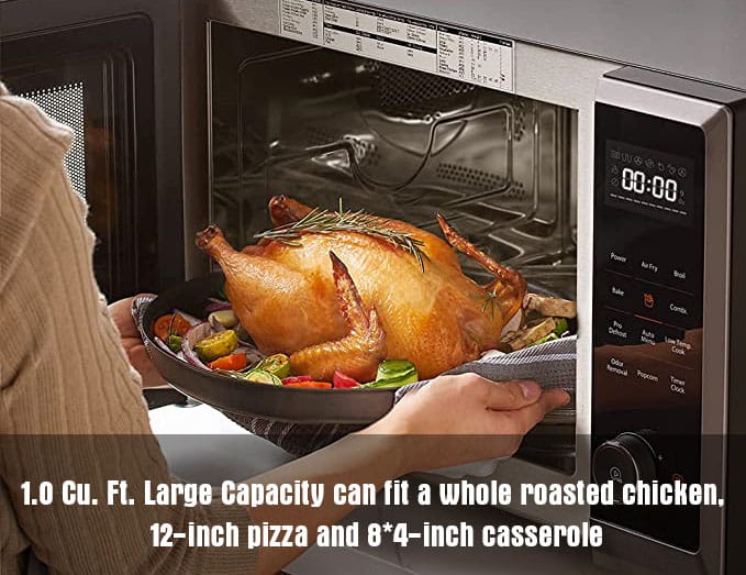 1.0 Cu. FtCan fit a whole roasted chicken, 12-inch pizza and 8*4-inch casserole