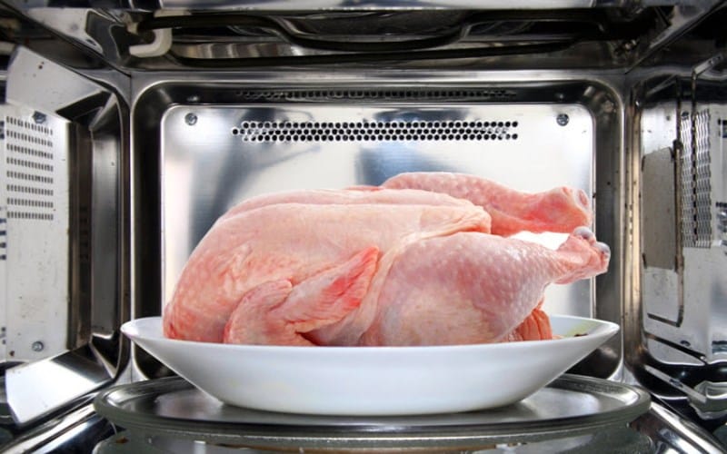 How to Defrost Chicken in Microwave Without Defrost Button?